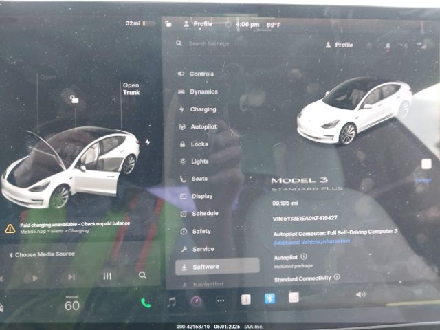 5YJ3E1EA0KF419427 Tesla Model 3 Long Range/mid Range/standard Range/standard Range Plus