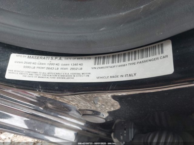 ZAM57RTA3F1149561 Maserati Ghibli S Q4