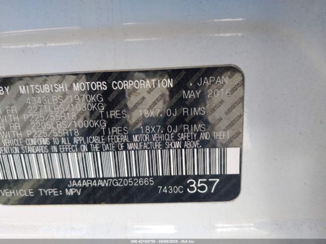 2016 MITSUBISHI OUTLANDER SPORT JA4AR4AW7GZ052665 Photo 8