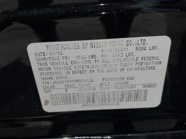 JN1BV7AR8FM391645 Infiniti Q50 Premium