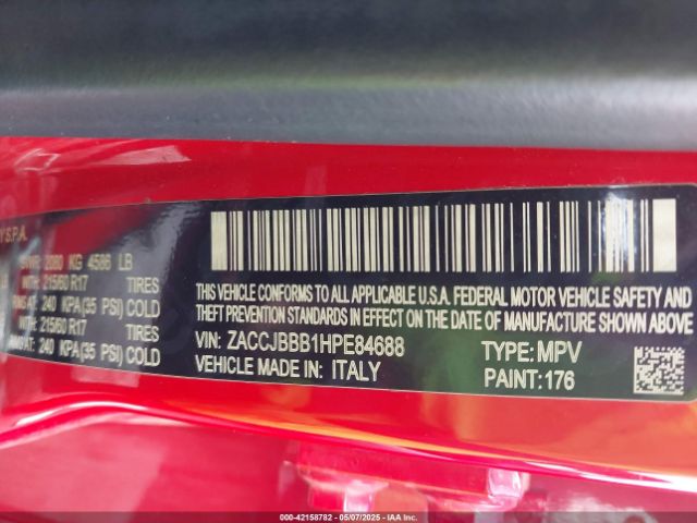 ZACCJBBB1HPE84688 Jeep Renegade Latitude 4x4