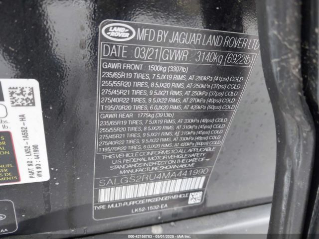 SALGS2RU4MA441990 Land Rover Range Rover Westminster