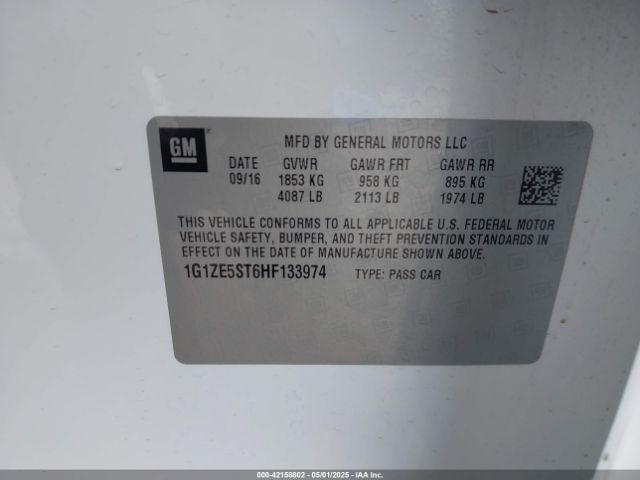 1G1ZE5ST6HF133974 Chevrolet MALIBU 1LT