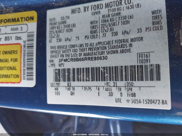 3FMCR9B66RRE80630 Ford Bronco Sport Big Bend