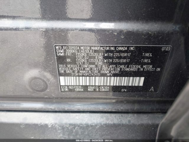 2T3H1RFV0PC242415 Toyota RAV4 LE
