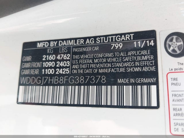 WDDGJ7HB8FG387378 Mercedes-Benz C-Class