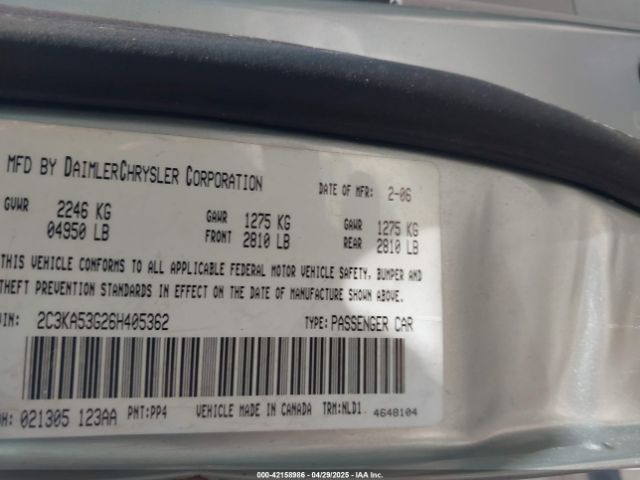 2006 CHRYSLER 300 2C3KA53G26H405362 Photo 8