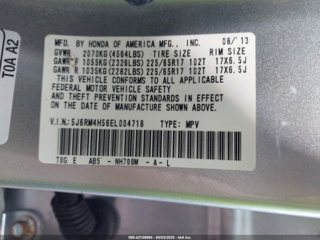 5J6RM4H56EL004718 Honda CR-V EX