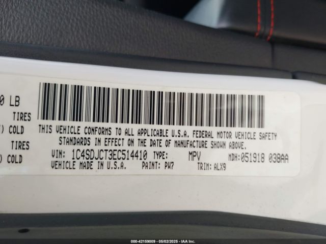 1C4SDJCT3EC514410 Dodge Durango R/t