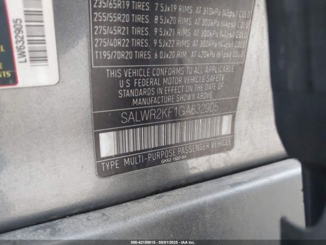 SALWR2KF1GA632905 Land Rover Range Rover Sport 3.0l V6 Turbocharged Diesel Hse Td6