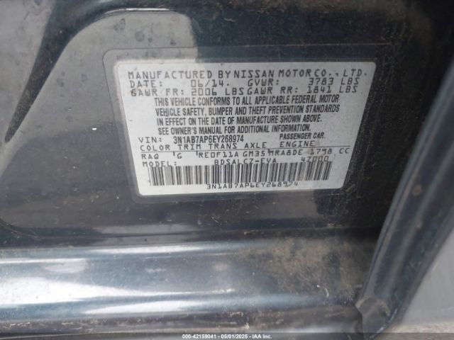 3N1AB7AP6EY268974 Nissan SENTRA S