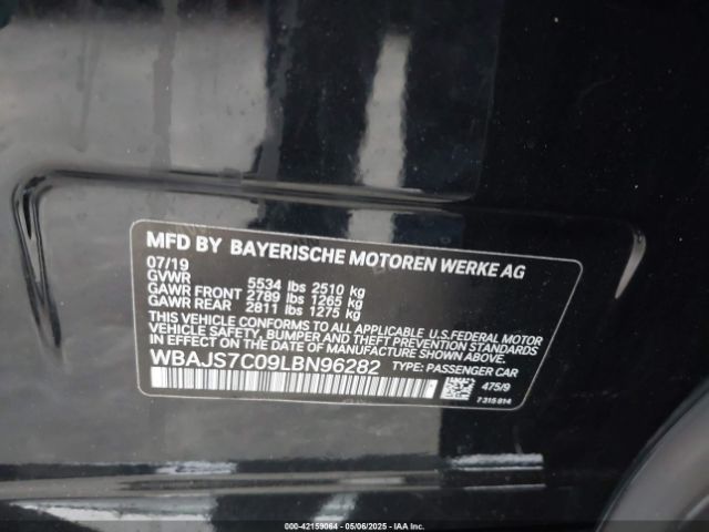 2020 BMW 5 SERIES WBAJS7C09LBN96282 Photo 8