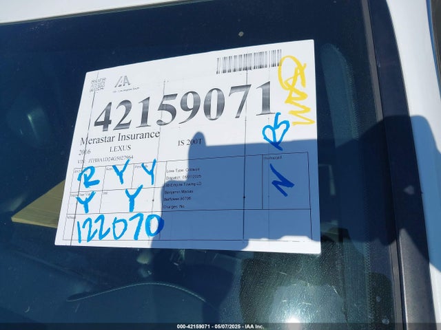 JTHBA1D24G5027964 Lexus IS 200T