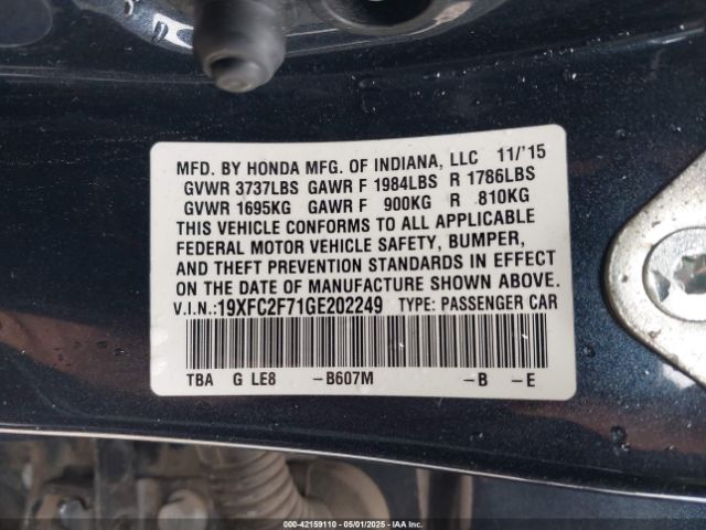 19XFC2F71GE202249 Honda CIVIC EX