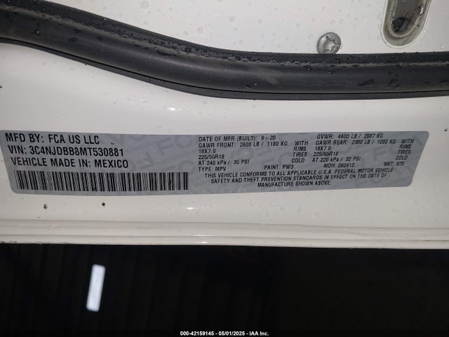 3C4NJDBB8MT530881 Jeep Compass Altitude 4x4