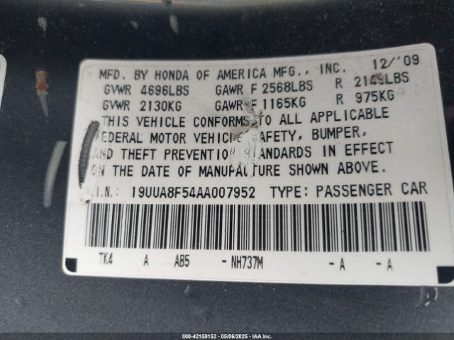 2010 ACURA TL 19UUA8F54AA007952 Photo 8