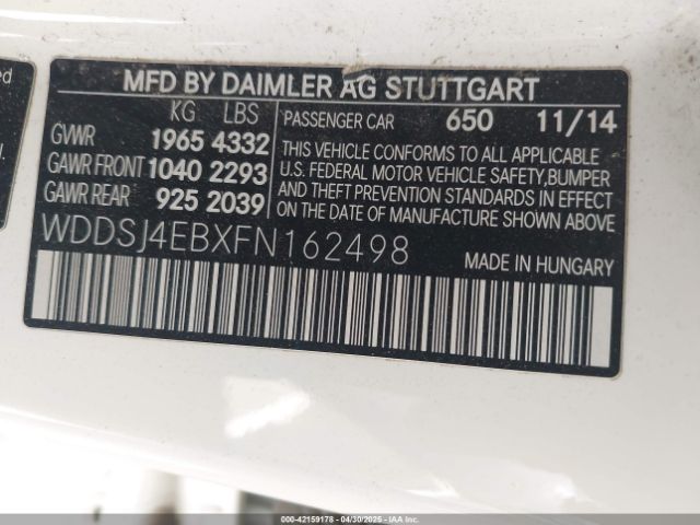 WDDSJ4EBXFN162498 Mercedes-Benz CLA 250