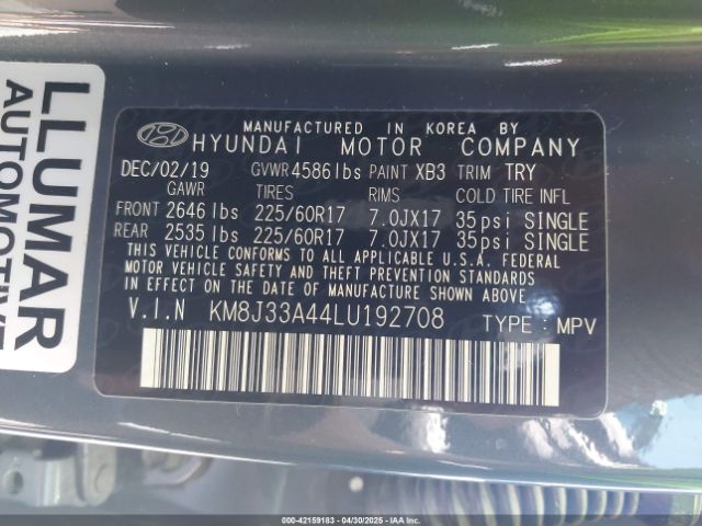 KM8J33A44LU192708 Hyundai Tucson Value