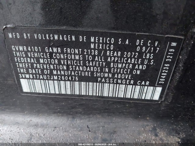 3VWB17AU2JM260475 Volkswagen Golf Tsi S/tsi Se