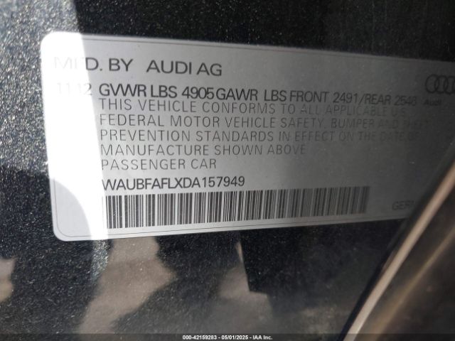 2013 AUDI A4 WAUBFAFLXDA157949 Photo 8