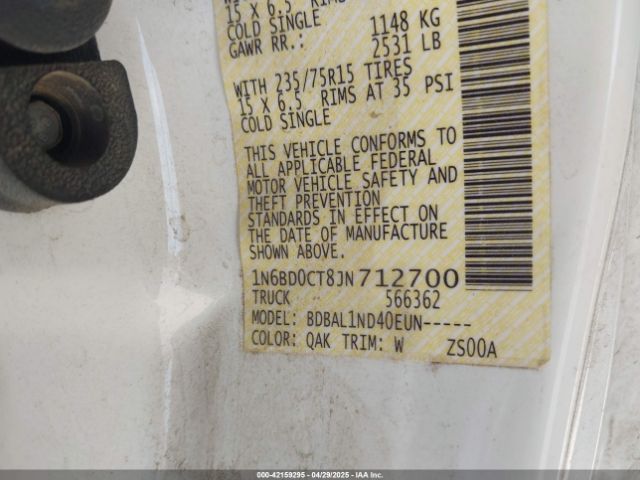 1N6BD0CT8JN712700 Nissan FRONTIER S