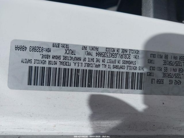 3C6URVJG5KE535004 RAM Promaster 3500 Cargo Van High Roof 159 Wb Ext