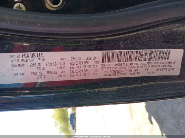 Dodge Journey R/t 2015 3C4PDDEGXFT739744 Image 9