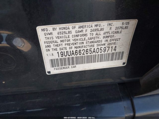 2005 ACURA TL 19UUA66265A059714 Photo 8