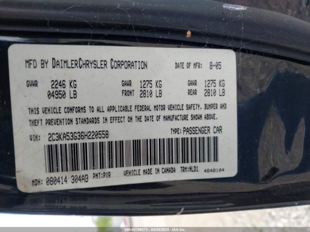 2006 CHRYSLER 300 2C3KA53G36H220558 Photo 8