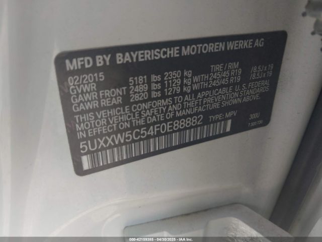 2015 BMW X4 5UXXW5C54F0E88882 Photo 8