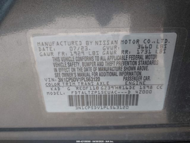 3N1CP5DV1PL563120 Nissan Kicks Sr Xtronic Cvt