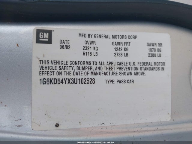 2003 CADILLAC DEVILLE 1G6KD54YX3U102528 Photo 8