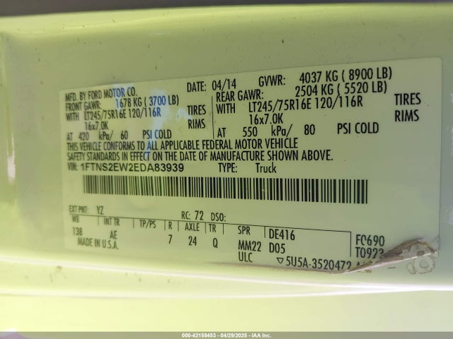 Ford E-250 Commercial 2014 1FTNS2EW2EDA83939 Image 9