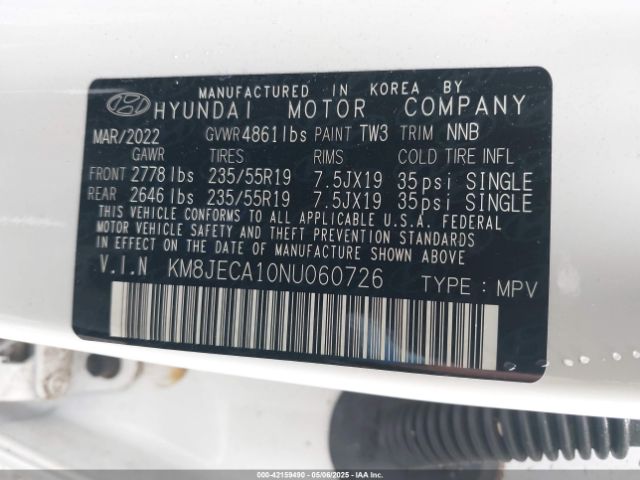 2022 HYUNDAI TUCSON HYBRID KM8JECA10NU060726 Photo 8