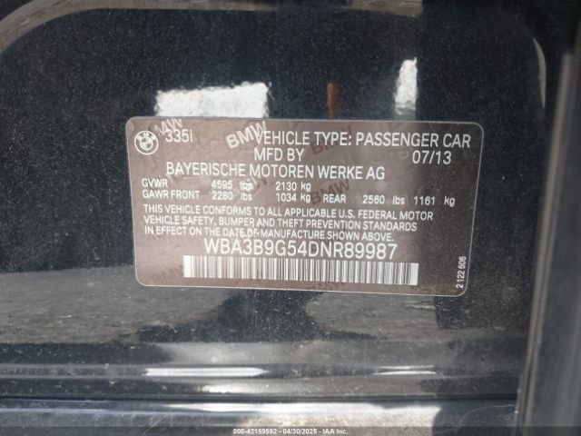 2013 BMW 335I WBA3B9G54DNR89987 Photo 8