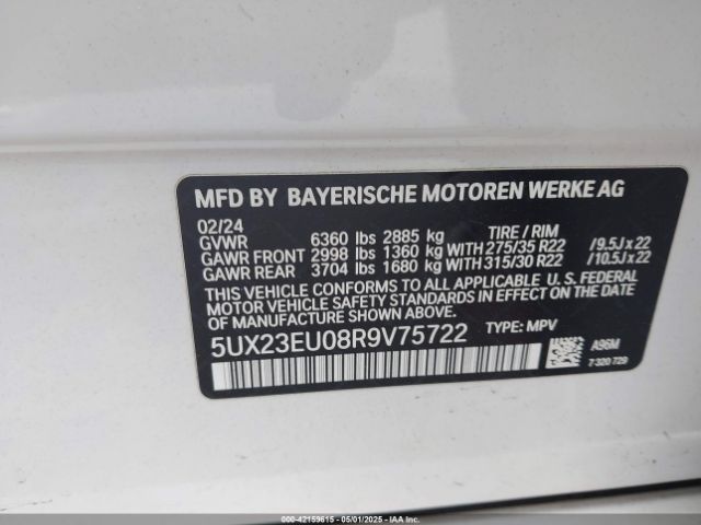 5UX23EU08R9V75722 BMW X5 Xdrive40i