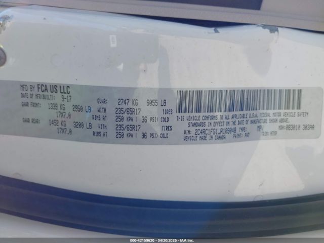2018 CHRYSLER PACIFICA 2C4RC1FG1JR109048 Photo 8