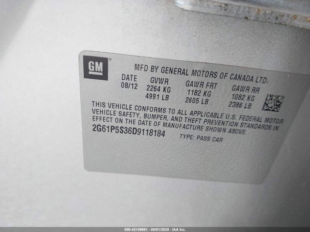 2013 CADILLAC XTS 2G61P5S36D9118184 Photo 8