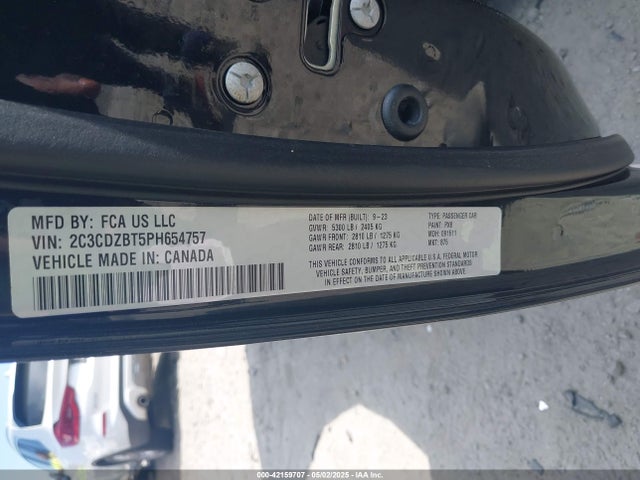 2C3CDZBT5PH654757 Dodge 2023