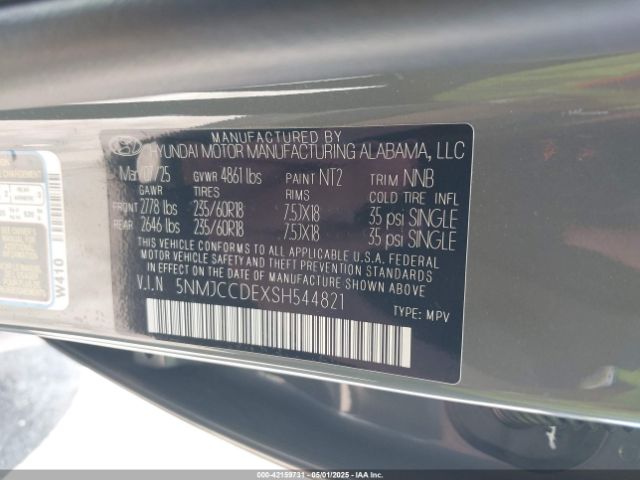 5NMJCCDEXSH544821 Hyundai Tucson Sel Convenience