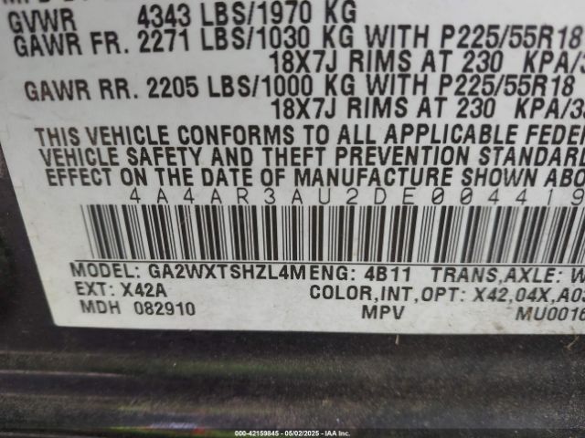 2013 MITSUBISHI OUTLANDER SPORT 4A4AR3AU2DE004419 Photo 8