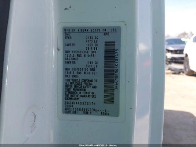 3N6CM0KN2KK703179 Nissan NV200 SV