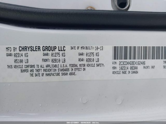 2C3CDXHG9EH162406 Dodge Charger Sxt
