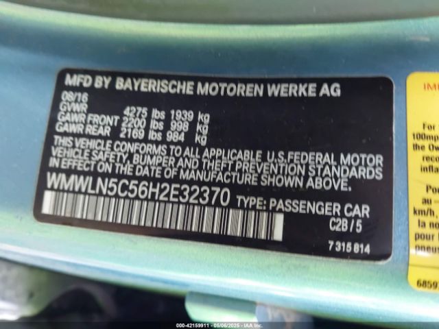 WMWLN5C56H2E32370 Mini Clubman Cooper