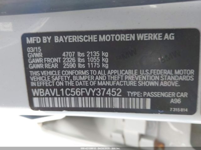 WBAVL1C56FVY37452 BMW X1 Xdrive28i
