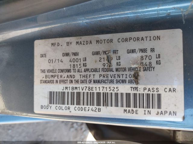JM1BM1V78E1171525 Mazda Mazda3 I Touring