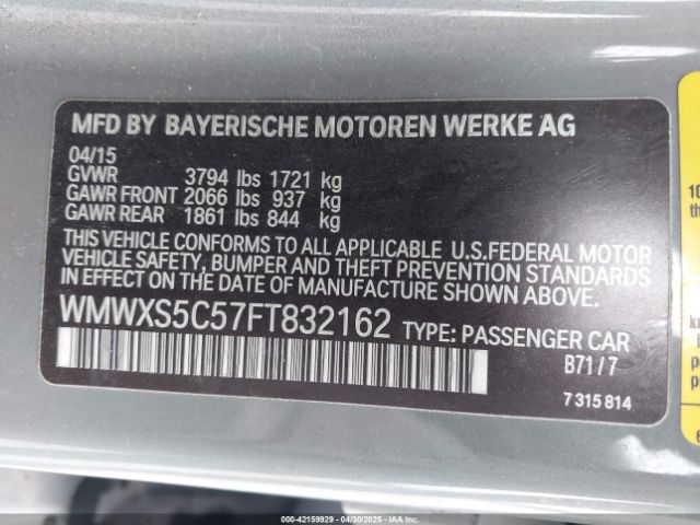 2015 MINI HARDTOP WMWXS5C57FT832162 Photo 8