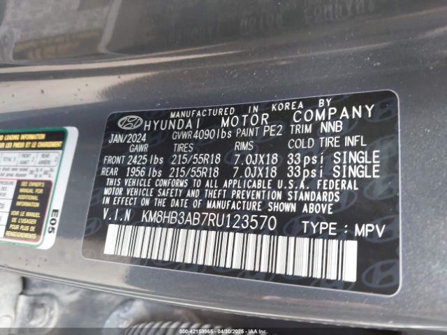 KM8HB3AB7RU123570 Hyundai Kona Sel