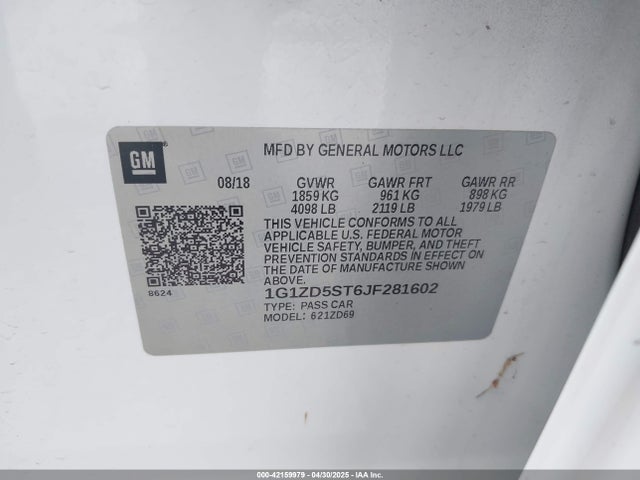 Chevrolet MALIBU LT 2018 1G1ZD5ST6JF281602 Image 9