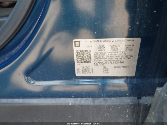 2GNAXJEV7L6124991 Chevrolet Equinox Fwd 2fl